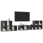 8-tlg. TV-Schrank-Set Grau Holzwerkstoff 8-tlg. TV-Schrank-Set Grau Holzwerkstoff