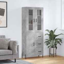 Highboard Betongrau 69,5x34x180 cm Holzwerkstoff