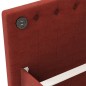 Tagesbett mit Matratze USB Weinrot Stoff 90x200 cm Tagesbett mit Matratze USB Weinrot Stoff 90x200 cm