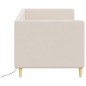 Tagesbett mit Matratze USB Creme Stoff 90x200 cm Tagesbett mit Matratze USB Creme Stoff 90x200 cm