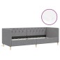 Tagesbett mit Matratze USB Hellgrau Stoff 90x200 cm Tagesbett mit Matratze USB Hellgrau Stoff 90x200 cm