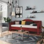 Tagesbett mit Matratze USB Weinrot Stoff 90x200 cm Tagesbett mit Matratze USB Weinrot Stoff 90x200 cm