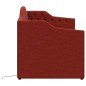 Tagesbett mit Matratze USB Weinrot Stoff 90x200 cm Tagesbett mit Matratze USB Weinrot Stoff 90x200 cm