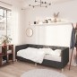 Tagesbett mit Matratze USB Dunkelgrau Stoff 90x200 cm Tagesbett mit Matratze USB Dunkelgrau Stoff 90x200 cm