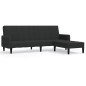 Schlafsofa 2-Sitzer mit Hocker Schwarz Samt Schlafsofa 2-Sitzer mit Hocker Schwarz Samt