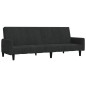 Schlafsofa 2-Sitzer mit Hocker Schwarz Samt Schlafsofa 2-Sitzer mit Hocker Schwarz Samt