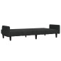 Schlafsofa 2-Sitzer mit Hocker Schwarz Samt Schlafsofa 2-Sitzer mit Hocker Schwarz Samt