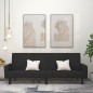 Schlafsofa 2-Sitzer mit Hocker Schwarz Samt Schlafsofa 2-Sitzer mit Hocker Schwarz Samt