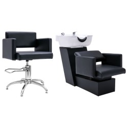 Waschsessel mit Friseurstuhl Kunstleder