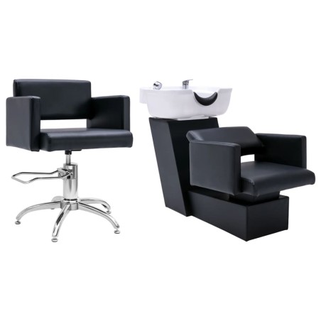 Waschsessel mit Friseurstuhl Kunstleder