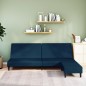 Schlafsofa 2-Sitzer mit Fußhocker Blau Samt Schlafsofa 2-Sitzer mit Fußhocker Blau Samt