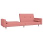 Schlafsofa 2-Sitzer mit Hocker Rosa Samt Schlafsofa 2-Sitzer mit Hocker Rosa Samt
