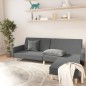 Schlafsofa 2-Sitzer mit Fußhocker Hellgrau Stoff Schlafsofa 2-Sitzer mit Fußhocker Hellgrau Stoff