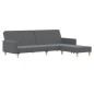 Schlafsofa 2-Sitzer mit Fußhocker Hellgrau Stoff Schlafsofa 2-Sitzer mit Fußhocker Hellgrau Stoff