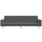 Schlafsofa 2-Sitzer mit Fußhocker Hellgrau Stoff Schlafsofa 2-Sitzer mit Fußhocker Hellgrau Stoff