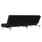 Schlafsofa 2-Sitzer mit Fußhocker Schwarz Stoff Schlafsofa 2-Sitzer mit Fußhocker Schwarz Stoff
