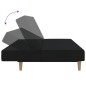 Schlafsofa 2-Sitzer mit Fußhocker Schwarz Stoff Schlafsofa 2-Sitzer mit Fußhocker Schwarz Stoff