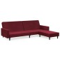 Schlafsofa 2-Sitzer mit Fußhocker Weinrot Samt Schlafsofa 2-Sitzer mit Fußhocker Weinrot Samt