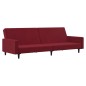 Schlafsofa 2-Sitzer mit Fußhocker Weinrot Samt Schlafsofa 2-Sitzer mit Fußhocker Weinrot Samt