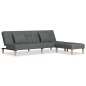 Schlafsofa 2-Sitzer mit 2 Kissen & Hocker Dunkelgrau Stoff Schlafsofa 2-Sitzer mit 2 Kissen & Hocker Dunkelgrau Stoff