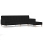 Schlafsofa 2-Sitzer mit Fußhocker Schwarz Stoff Schlafsofa 2-Sitzer mit Fußhocker Schwarz Stoff