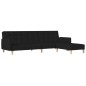 Schlafsofa 2-Sitzer mit Fußhocker Schwarz Stoff Schlafsofa 2-Sitzer mit Fußhocker Schwarz Stoff