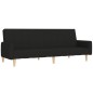 Schlafsofa 2-Sitzer mit Fußhocker Schwarz Stoff Schlafsofa 2-Sitzer mit Fußhocker Schwarz Stoff