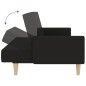 Schlafsofa 2-Sitzer mit Fußhocker Schwarz Stoff Schlafsofa 2-Sitzer mit Fußhocker Schwarz Stoff