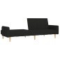 Schlafsofa 2-Sitzer mit Fußhocker Schwarz Stoff Schlafsofa 2-Sitzer mit Fußhocker Schwarz Stoff