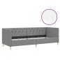 Tagesbett mit Matratze USB Hellgrau Stoff 90x200 cm Tagesbett mit Matratze USB Hellgrau Stoff 90x200 cm