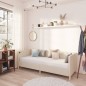 Tagesbett mit Matratze USB Creme Stoff 90x200 cm Tagesbett mit Matratze USB Creme Stoff 90x200 cm