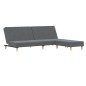 Schlafsofa 2-Sitzer mit Fußhocker Hellgrau Stoff Schlafsofa 2-Sitzer mit Fußhocker Hellgrau Stoff