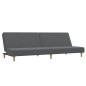 Schlafsofa 2-Sitzer mit Fußhocker Hellgrau Stoff Schlafsofa 2-Sitzer mit Fußhocker Hellgrau Stoff