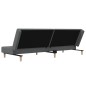 Schlafsofa 2-Sitzer mit Fußhocker Hellgrau Stoff Schlafsofa 2-Sitzer mit Fußhocker Hellgrau Stoff