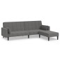 Schlafsofa 2-Sitzer mit 2 Kissen & Hocker Hellgrau Stoff Schlafsofa 2-Sitzer mit 2 Kissen & Hocker Hellgrau Stoff