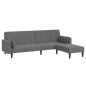 Schlafsofa 2-Sitzer mit 2 Kissen & Hocker Hellgrau Stoff Schlafsofa 2-Sitzer mit 2 Kissen & Hocker Hellgrau Stoff