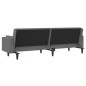 Schlafsofa 2-Sitzer mit 2 Kissen & Hocker Hellgrau Stoff Schlafsofa 2-Sitzer mit 2 Kissen & Hocker Hellgrau Stoff