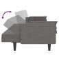 Schlafsofa 2-Sitzer mit 2 Kissen & Hocker Hellgrau Stoff Schlafsofa 2-Sitzer mit 2 Kissen & Hocker Hellgrau Stoff