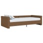 Tagesbett mit Matratze USB Braun Stoff 90x200 cm
