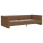 Tagesbett mit Matratze USB Braun Stoff 90x200 cm