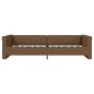 Tagesbett mit Matratze USB Braun Stoff 90x200 cm