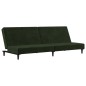 Schlafsofa 2-Sitzer mit Fußhocker Dunkelgrün Samt Schlafsofa 2-Sitzer mit Fußhocker Dunkelgrün Samt