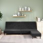 Schlafsofa 2-Sitzer mit Fußhocker Schwarz Samt Schlafsofa 2-Sitzer mit Fußhocker Schwarz Samt