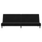 Schlafsofa 2-Sitzer mit Fußhocker Schwarz Samt Schlafsofa 2-Sitzer mit Fußhocker Schwarz Samt