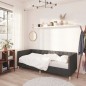 Tagesbett mit Matratze USB Dunkelgrau Stoff 90x200 cm Tagesbett mit Matratze USB Dunkelgrau Stoff 90x200 cm