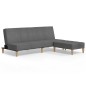 Schlafsofa 2-Sitzer mit Hocker Hellgrau Stoff Schlafsofa 2-Sitzer mit Hocker Hellgrau Stoff