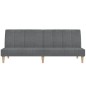 Schlafsofa 2-Sitzer mit Hocker Hellgrau Stoff Schlafsofa 2-Sitzer mit Hocker Hellgrau Stoff