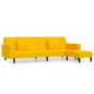 Schlafsofa 2-Sitzer mit 2 Kissen & Hocker Gelb Samt Schlafsofa 2-Sitzer mit 2 Kissen & Hocker Gelb Samt