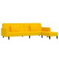 Schlafsofa 2-Sitzer mit 2 Kissen & Hocker Gelb Samt Schlafsofa 2-Sitzer mit 2 Kissen & Hocker Gelb Samt