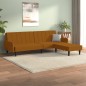 Schlafsofa 2-Sitzer mit Hocker Braun Samt Schlafsofa 2-Sitzer mit Hocker Braun Samt